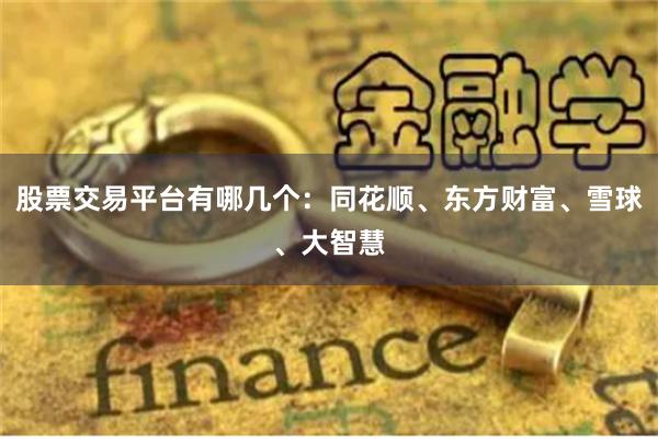 股票交易平台有哪几个：同花顺、东方财富、雪球、大智慧